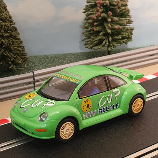 Scalextric 1:32 Car - Green VW Volkswagen Beetle *LIGHTS* #18 #A