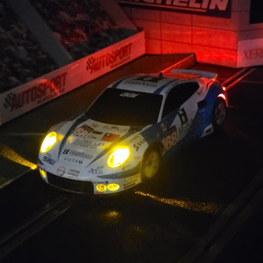 Scalextric 1:32 Car - Blue & White Porsche RSR 911 Le Mans #68 *LIGHTS* #MWS