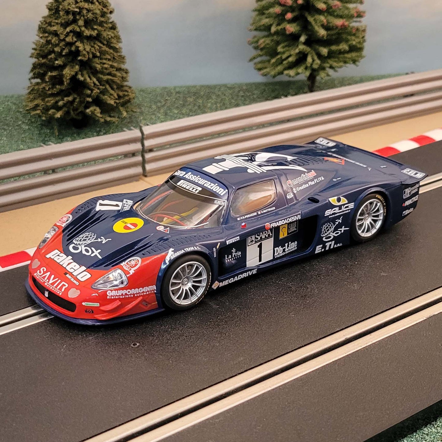 Scalextric 1:32 Digital Car - C2728D Blue Maserati MC12 #1 *LIGHTS* #Q