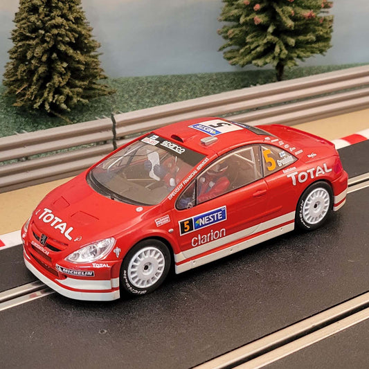 Scalextric 1:32 Car - C2560 Red Peugeot 307 WRC #5 Gronholm *LIGHTS* #Z
