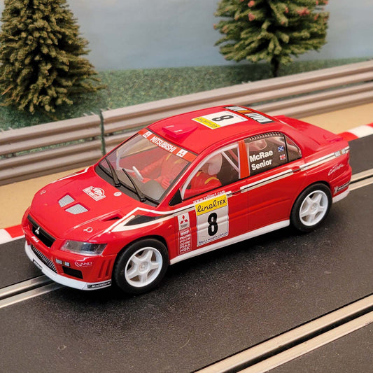 Scalextric 1:32 Car - C2364A Red Mitsubishi Lancer Evo VII WRC #8 *Lights* #S