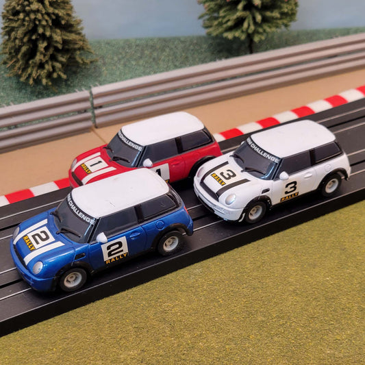 Micro Scalextric 1:64 Cars - Red, White & Blue WRC Rally Mini #A