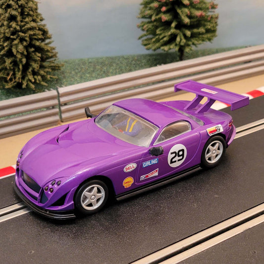 Scalextric 1:32 Car - C2194 Purple TVR Speed 12 #29 *LIGHTS* #Q