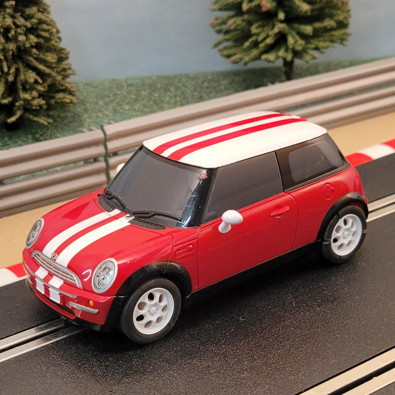 Scalextric 1:32 Car - Red BMW Mini Cooper With Red Stripes #CT