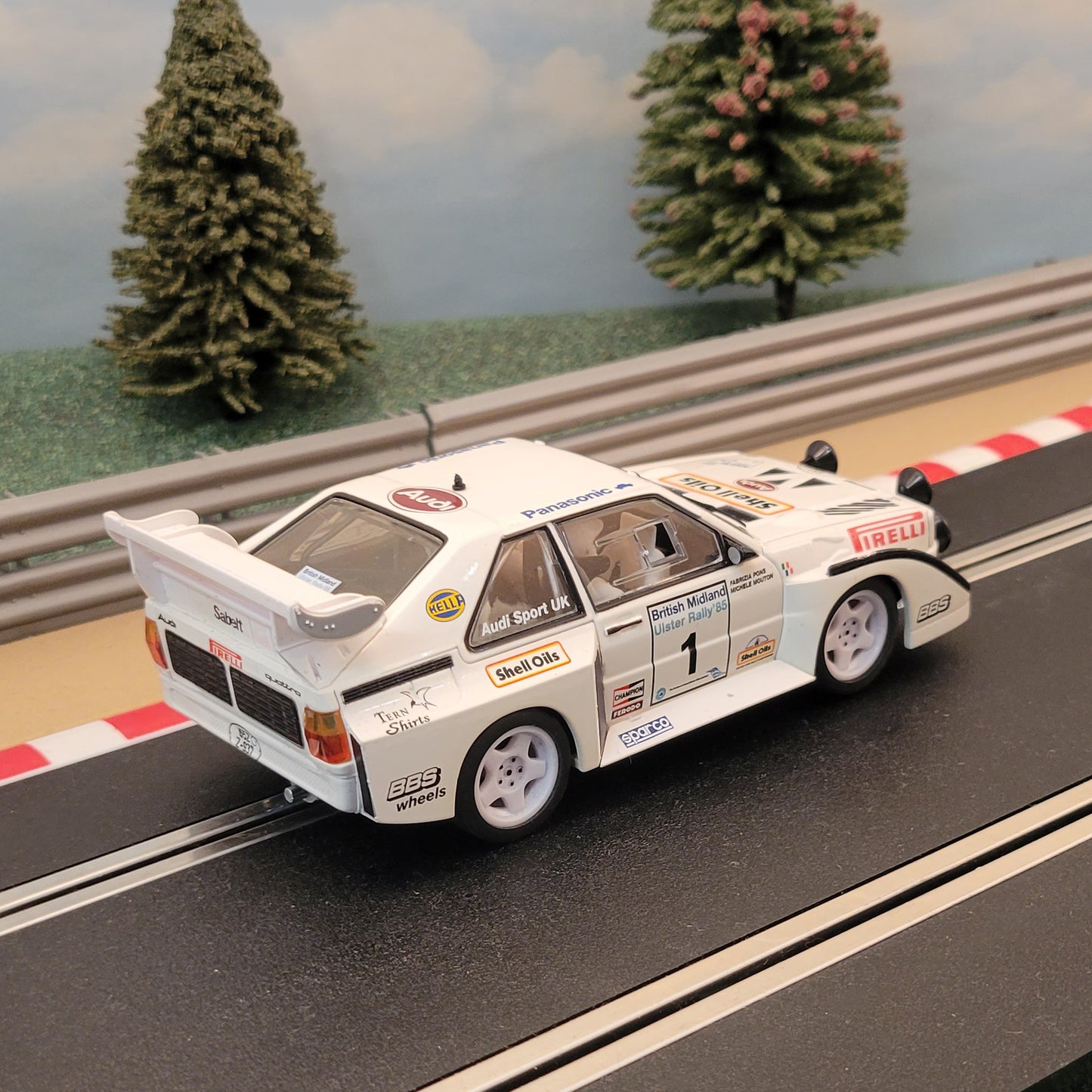 Scalextric 1:32 Car - C3487 Audi Sport Quattro #1 Ulster Rally Mouton *LIGHTS*