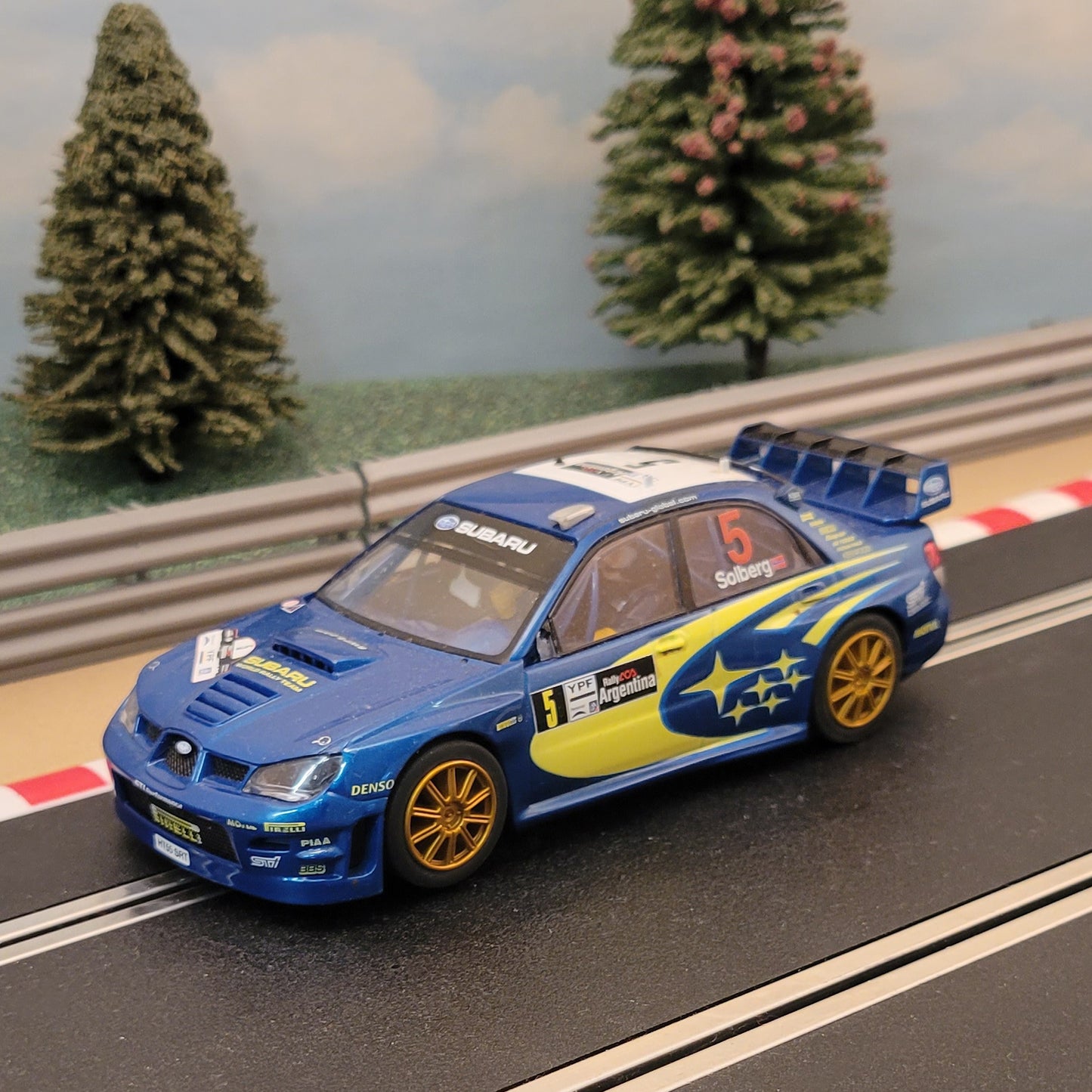 Coche Scalextric 1:32 - C2749 Subaru Impreza WRC 4WD Solberg #5 *LUCES* #D