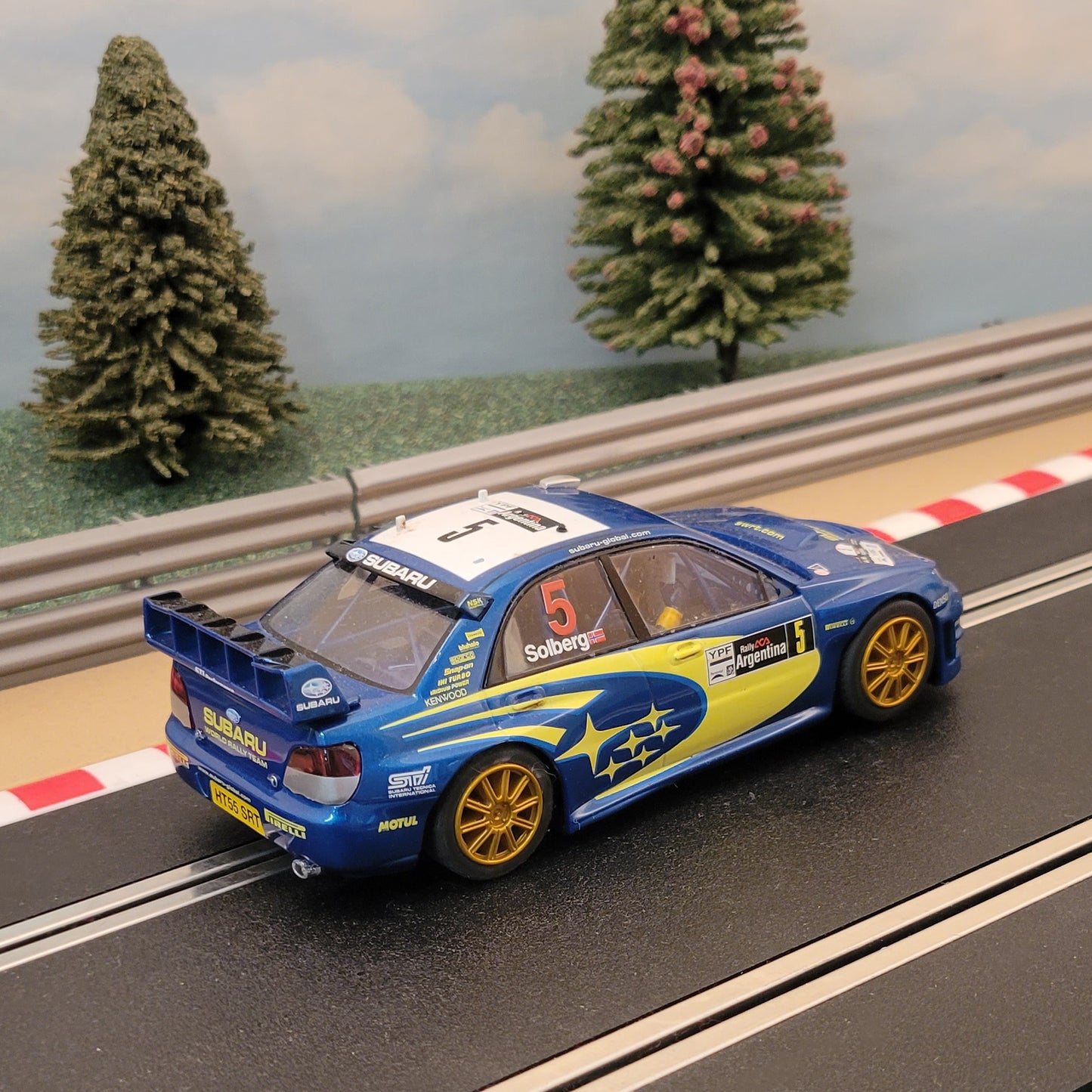Coche Scalextric 1:32 - C2749 Subaru Impreza WRC 4WD Solberg #5 *LUCES* #D