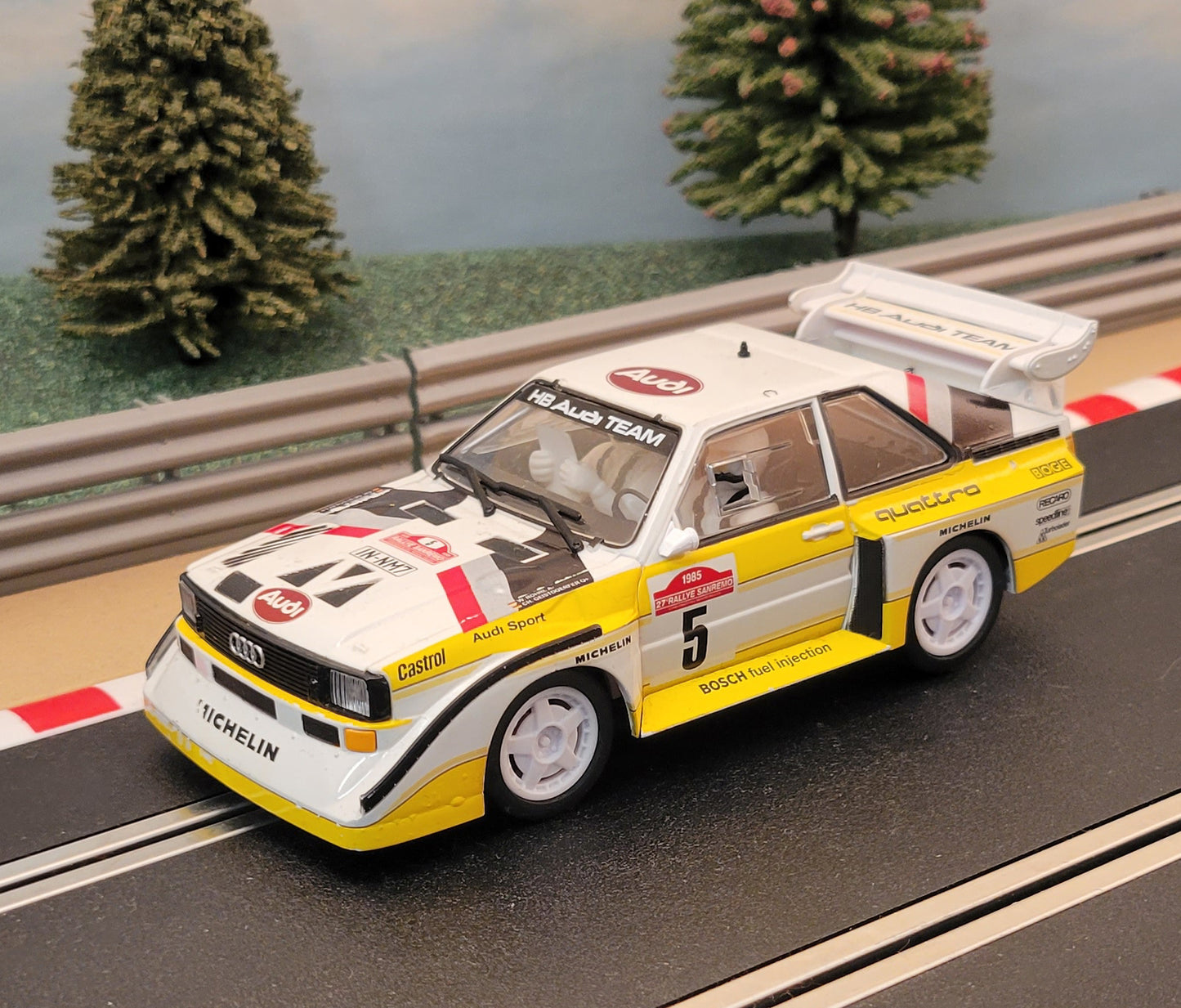 Scalextric 1:32 Car - C3410 Audi Sport Quattro #5 1985 San Remo W.Rohl*LIGHTS*J