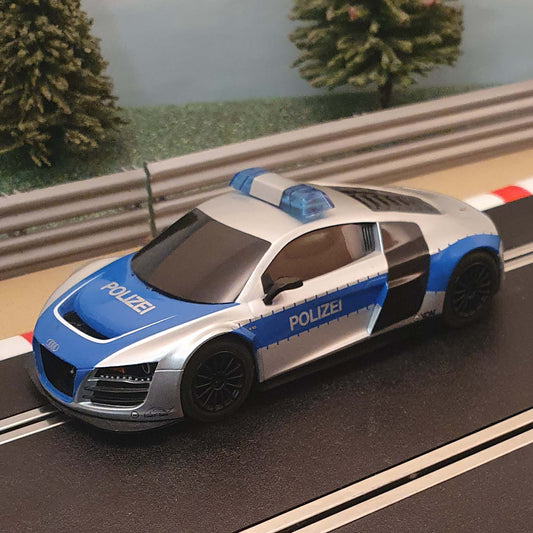 Scalextric 1:32 Car - Audi R8 GT3 Police Polizei Car *Lights & Siren* #GLWS