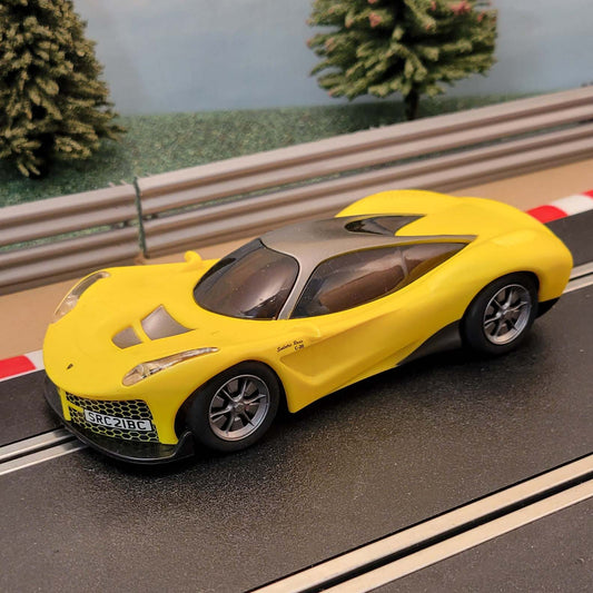 Scalextric 1:32 Car - Yellow Rasio C-20 With Silver Roof & Yellow Mirrors