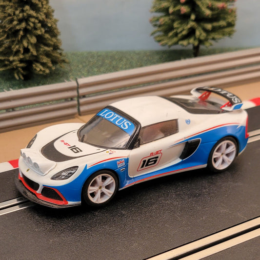 Scalextric 1:32 Car - C3520 White/Blue Lotus Exige R-GT #16 *LIGHTS* #MW