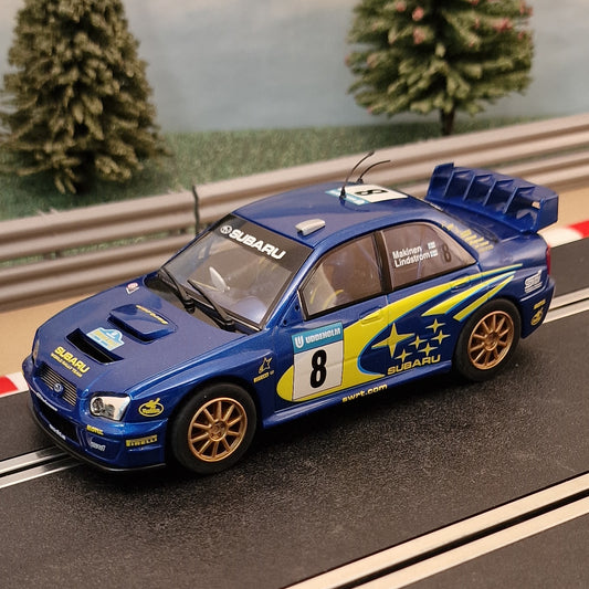 Scalextric 1:32 Car - C2491 Subaru Impreza WRC #8 Makinen *LIGHTS* #FM