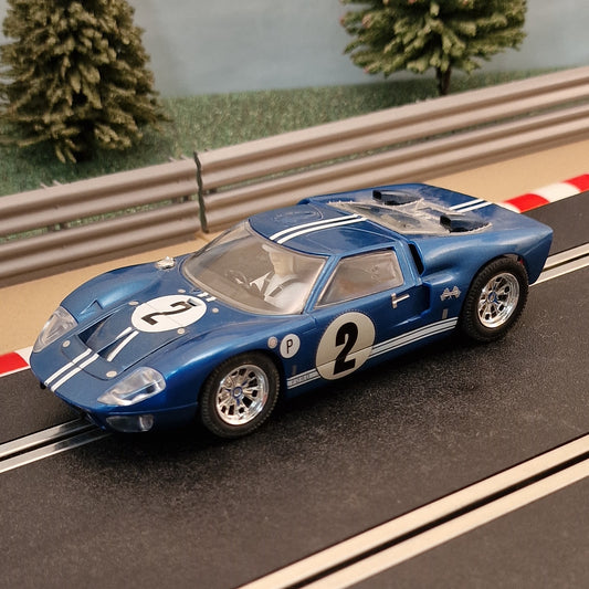 Scalextric 1:32 Car - C3066 Ford GT40 Mk2 1966 Blue #2 *LIGHTS*