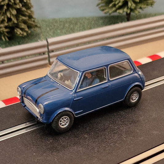 Scalextric 1:32 Car - C1280 Blue Austin Mini Cooper Italian Job *LIGHTS* #Q