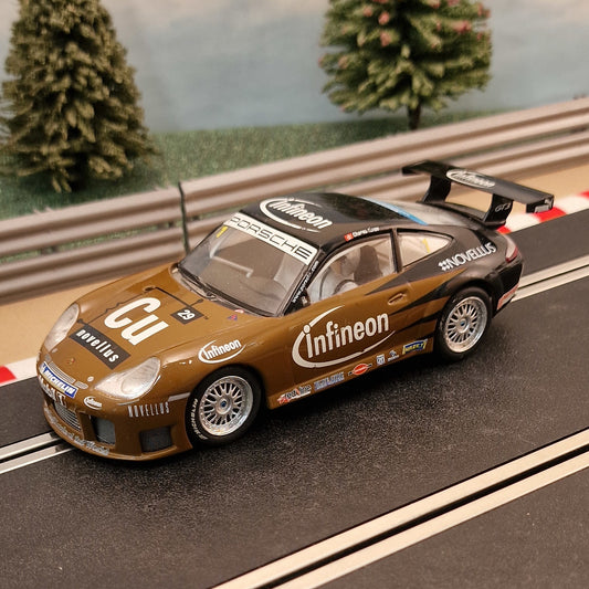 Scalextric 1:32 Car - C3194 Brown Porsche 911 GT3R infineon *LIGHTS* #1 #M