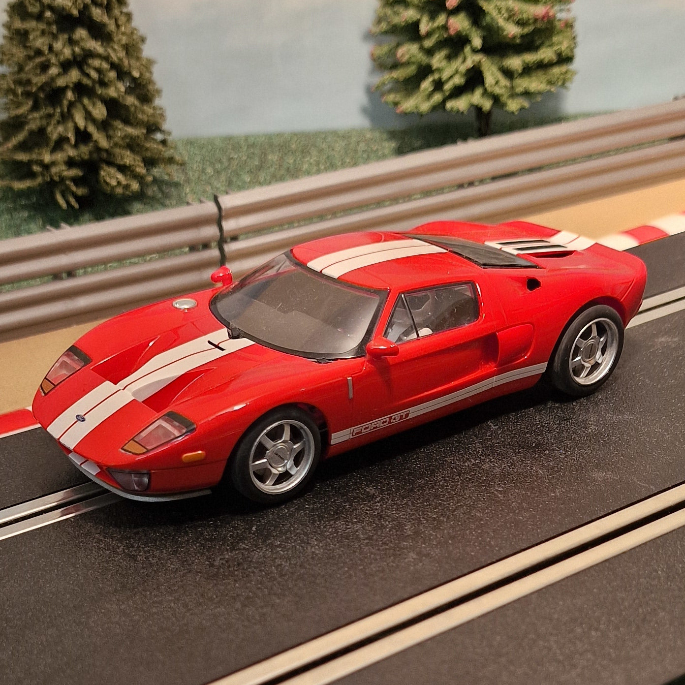 Scalextric 1:32 Car - C2661 Red Ford GT From Top Gear Set *LIGHTS* #W
