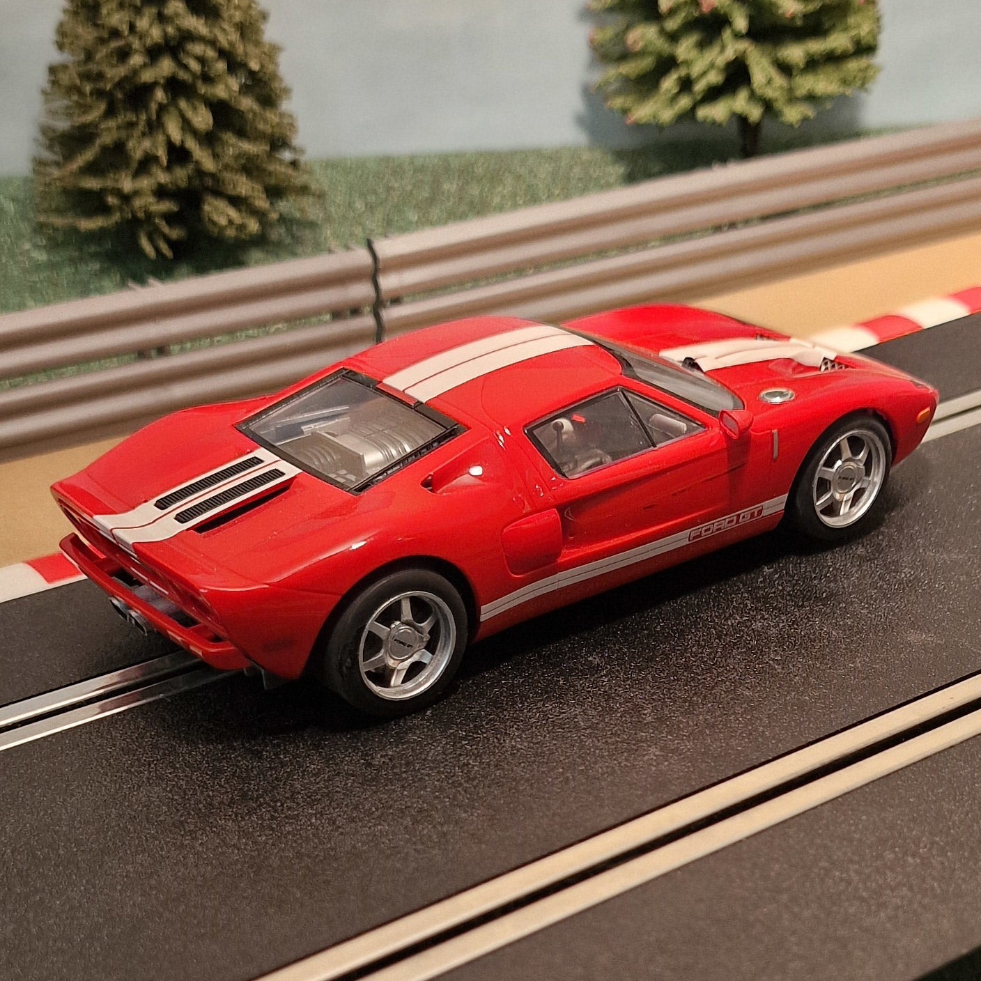 Scalextric 1:32 Car - C2661 Red Ford GT From Top Gear Set *LIGHTS* #W