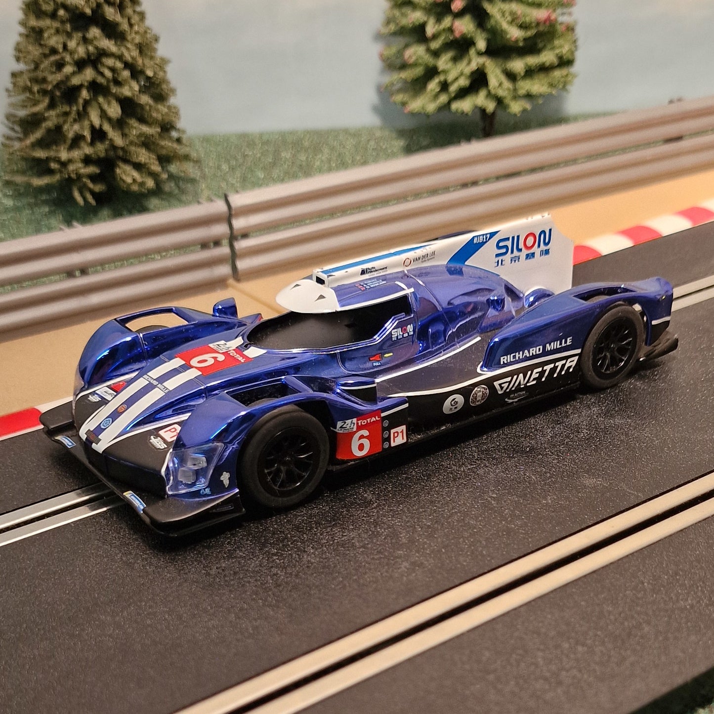 Scalextric 1:32 Car - Blue Ginetta G60 LMP1 Le Mans #6 *LIGHTS* #Q