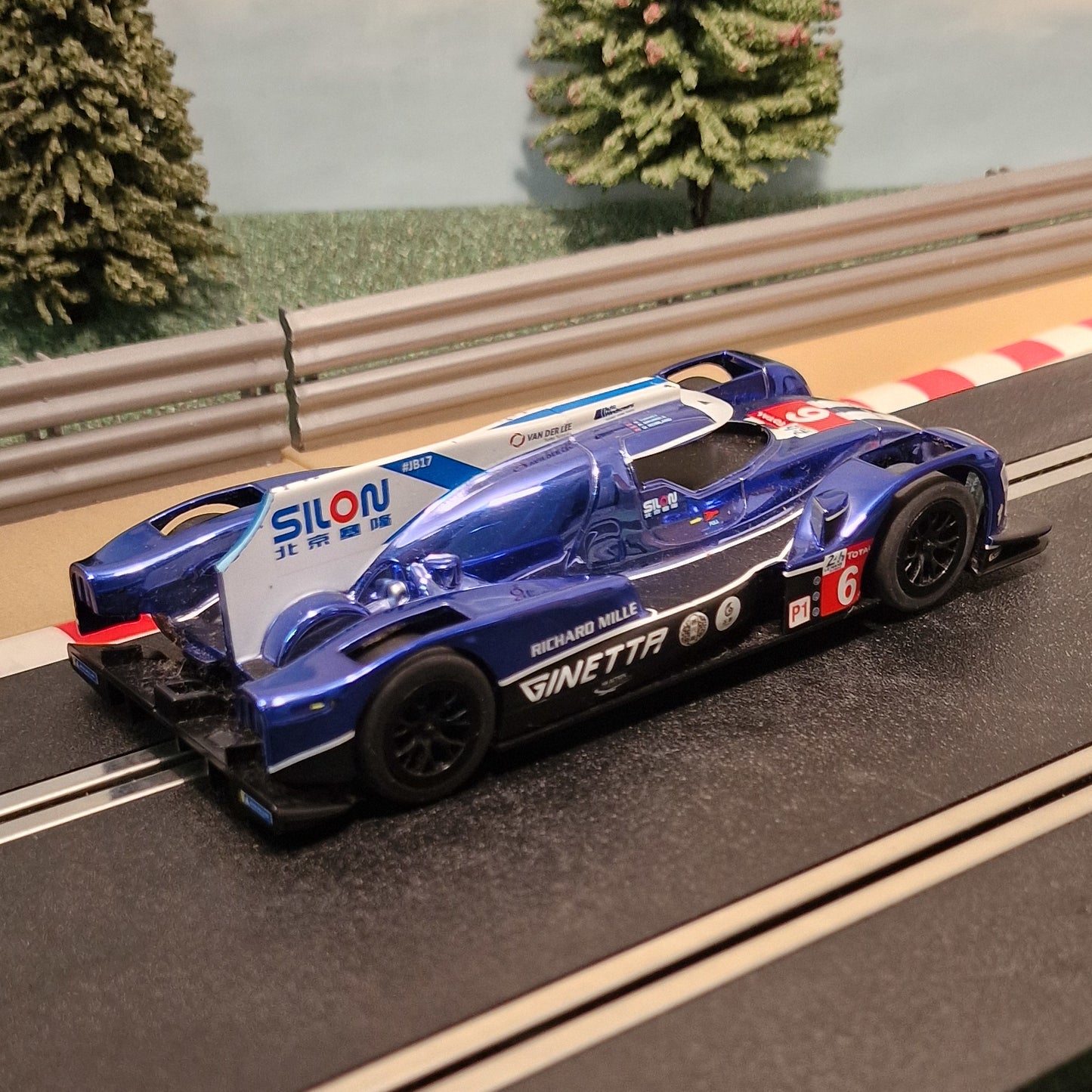 Scalextric 1:32 Car - Blue Ginetta G60 LMP1 Le Mans #6 *LIGHTS* #Q