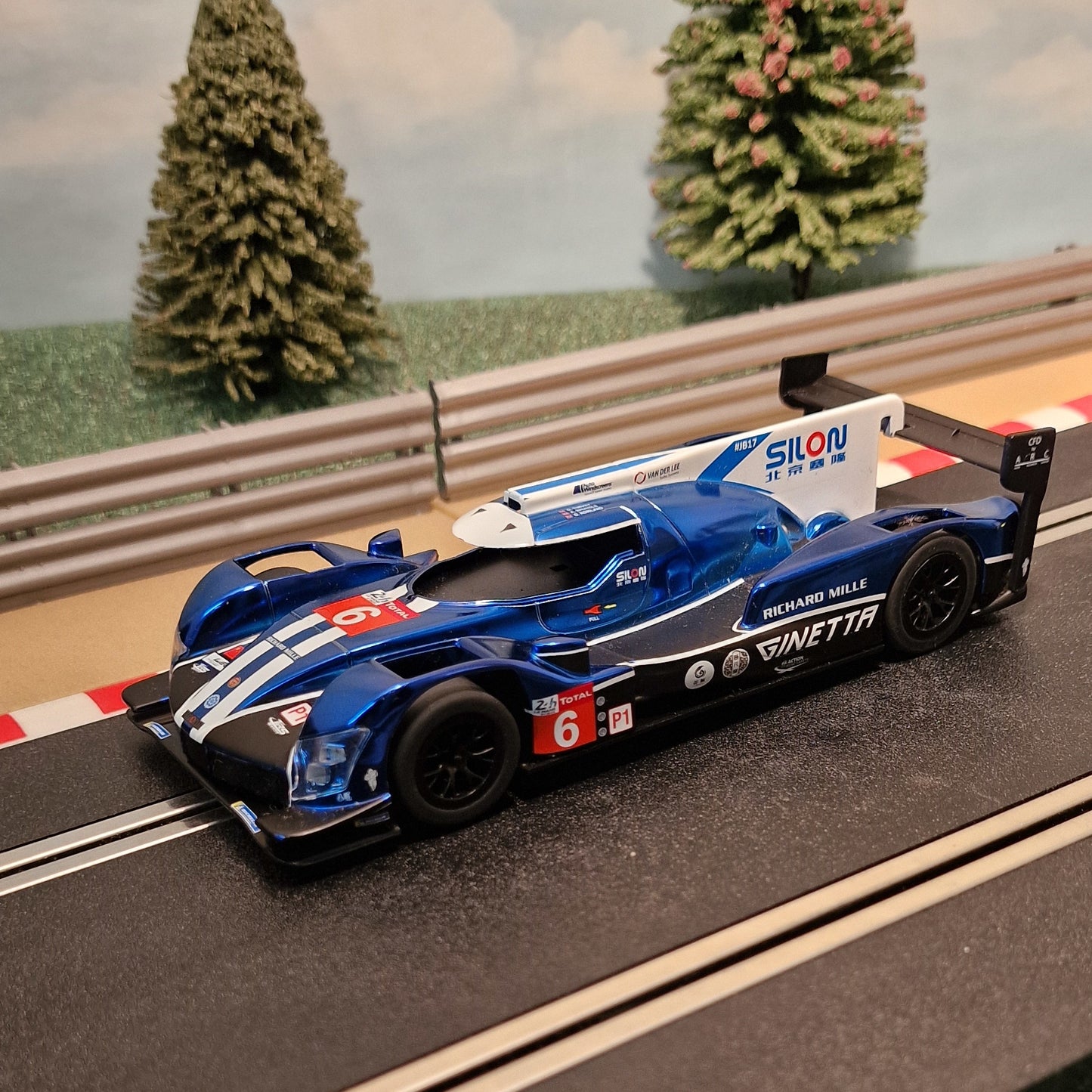 Scalextric 1:32 Car - Blue Ginetta G60 LMP1 Le Mans #6 *LIGHTS* #W