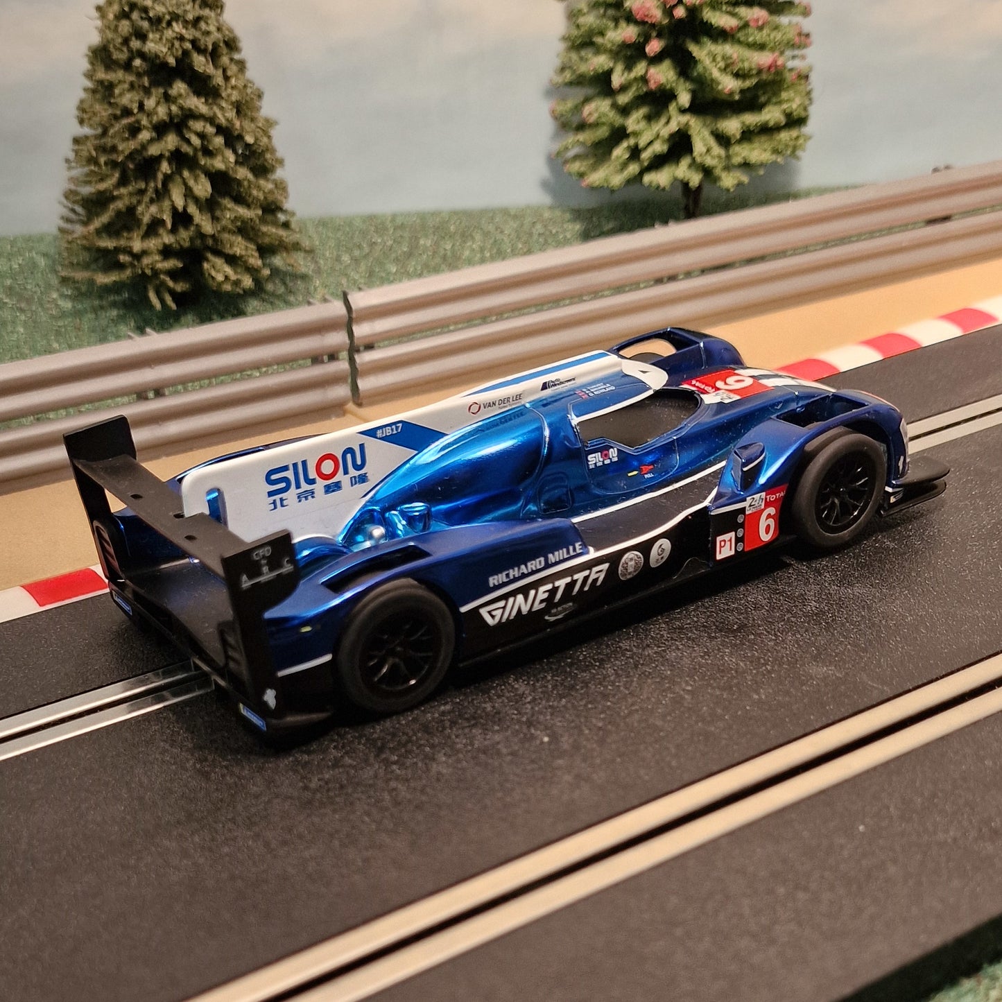 Scalextric 1:32 Car - Blue Ginetta G60 LMP1 Le Mans #6 *LIGHTS* #W