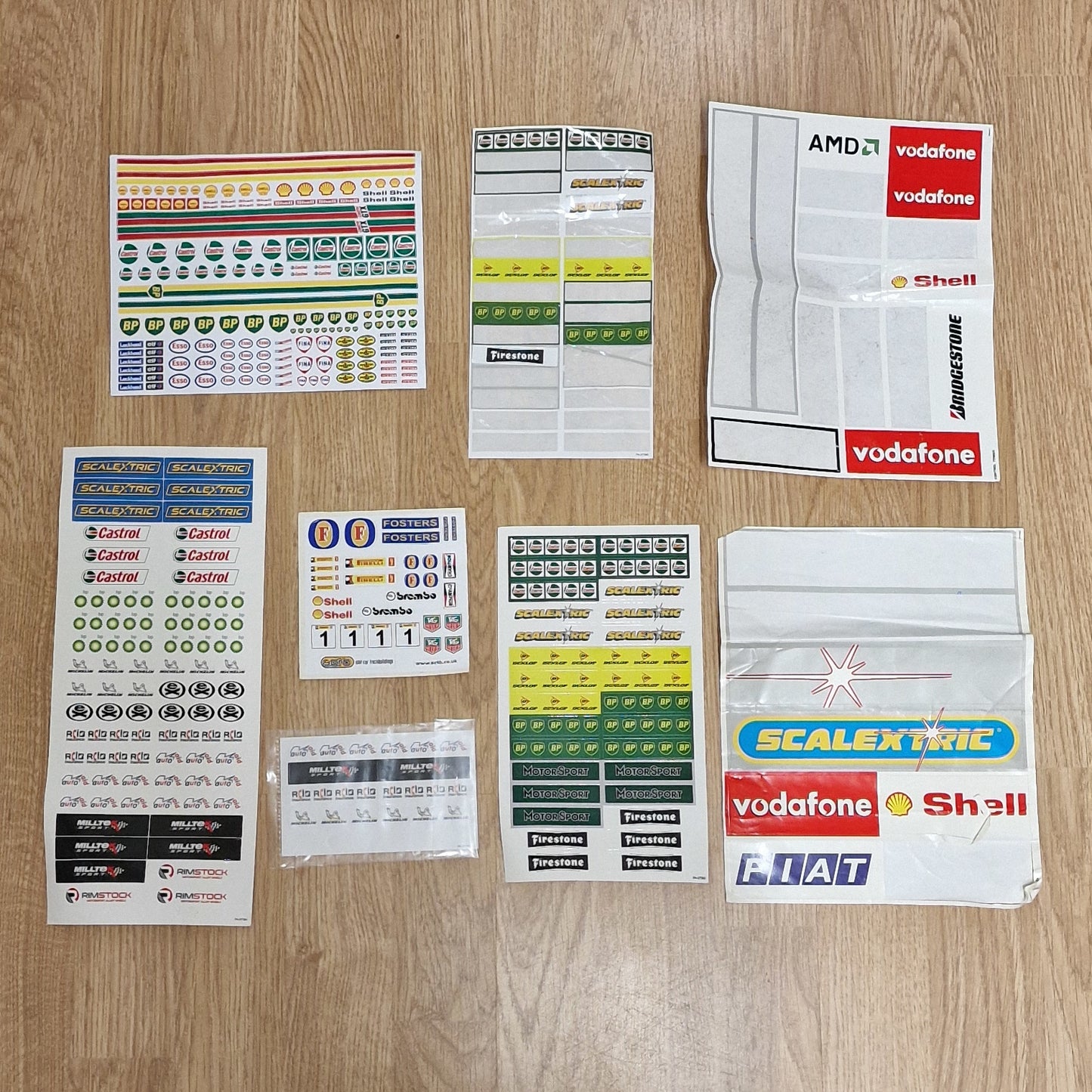 Scalextric Slot Car Decal Sticker Sheets - Barrier Building Car #Y