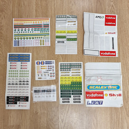 Scalextric Slot Car Decal Sticker Sheets - Barrier Building Car #Y