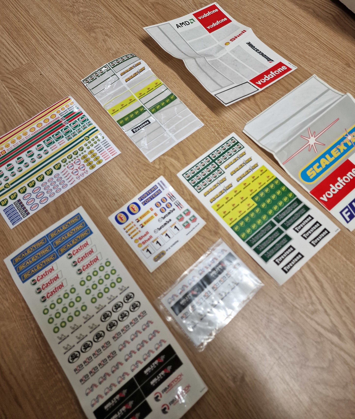 Scalextric Slot Car Decal Sticker Sheets - Barrier Building Car #Y