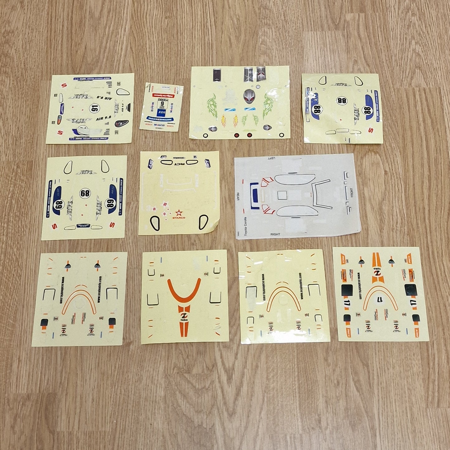 Scalextric Slot Car Decal Sticker Sheets #A