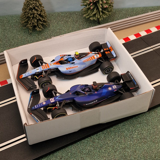 Scalextric 1:32 Pair Of Cars - F1 Williams FW45 Albon & Sargeant Gulf #2 & #23 NEW