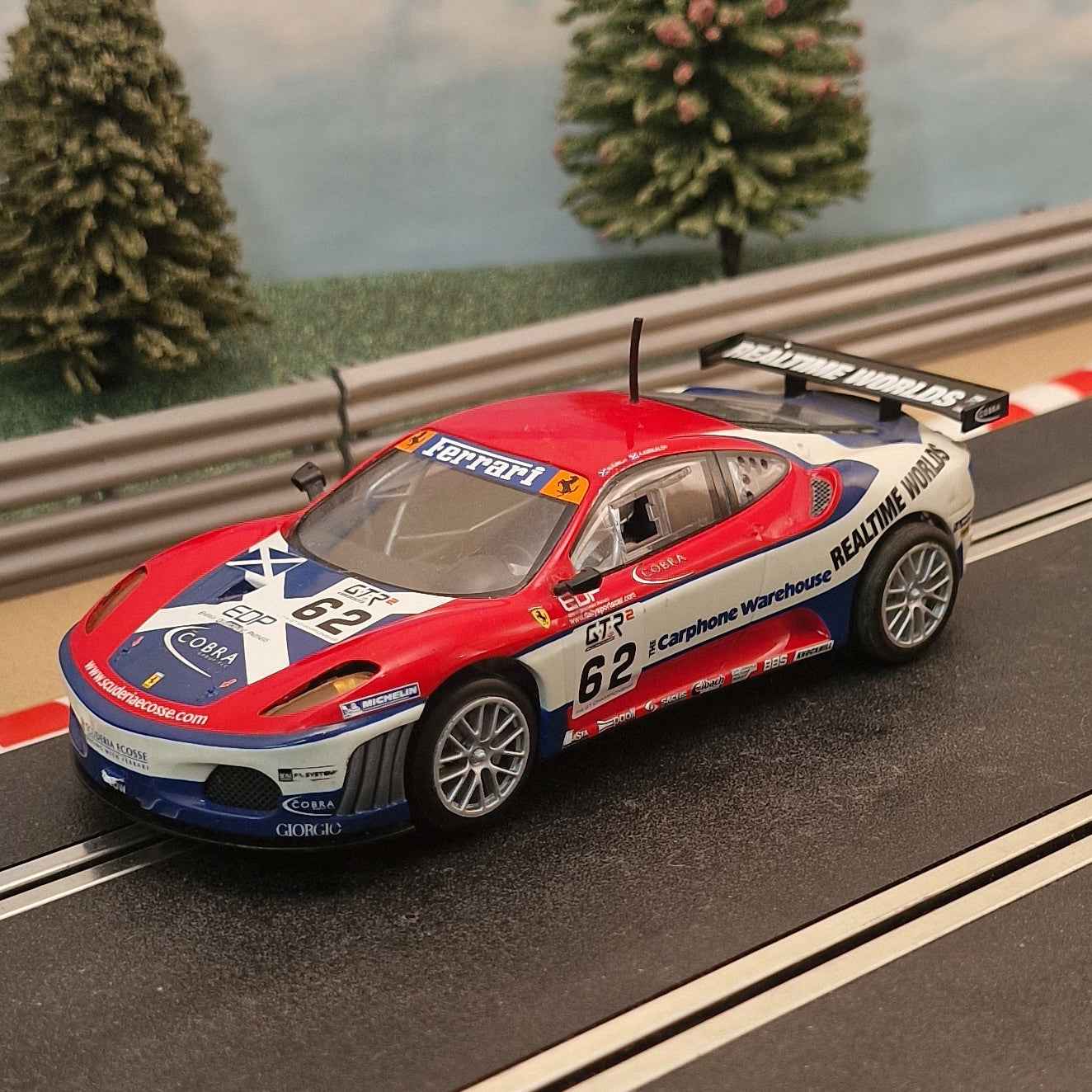 Scalextric C2804 Ferrari F430 GT Scotland Kinch Kirkaldy *LIGHTS* #62 #Z