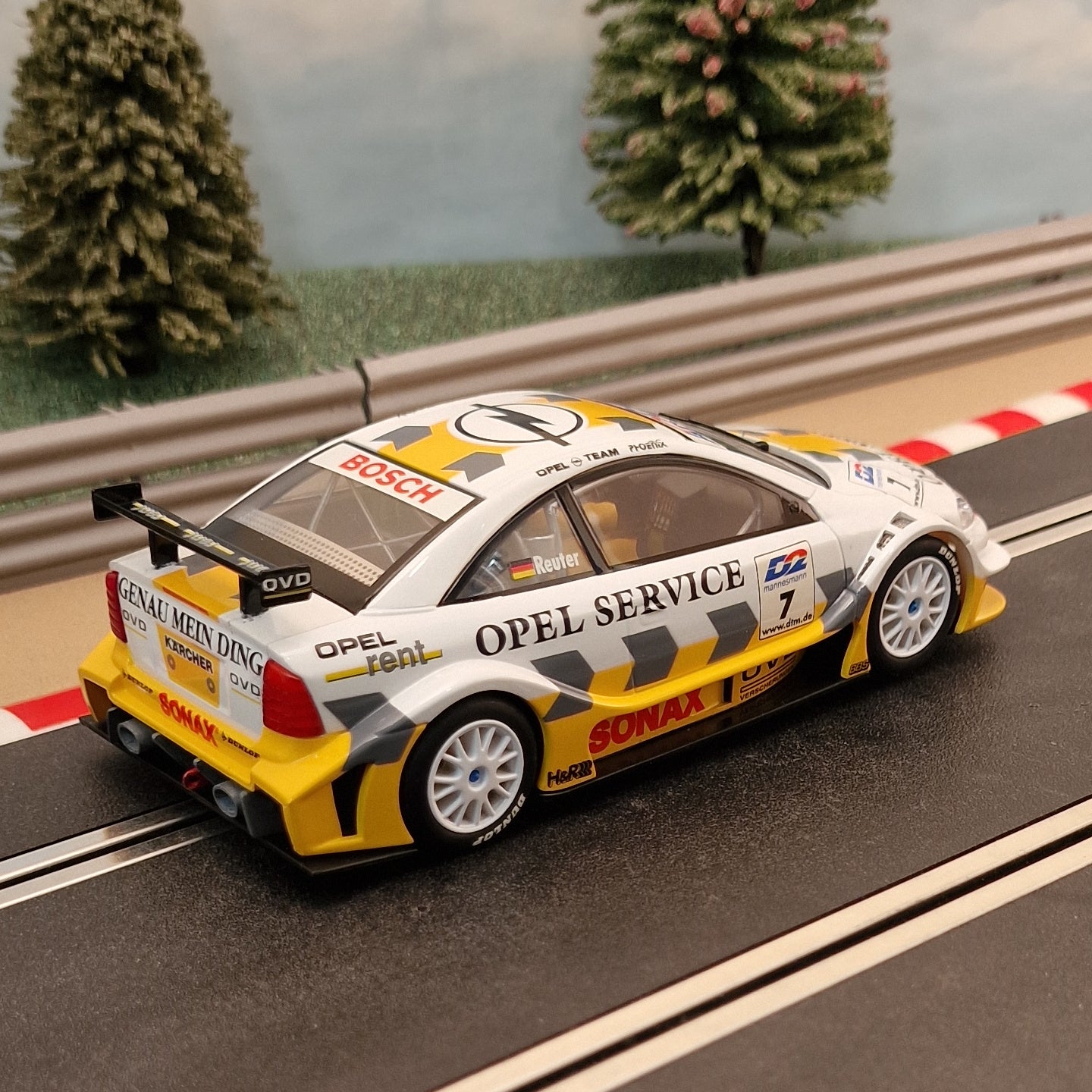 Scalextric C2297 Opel V8 Coupé Opel Service - Reuter #7 *LIGHTS* #M