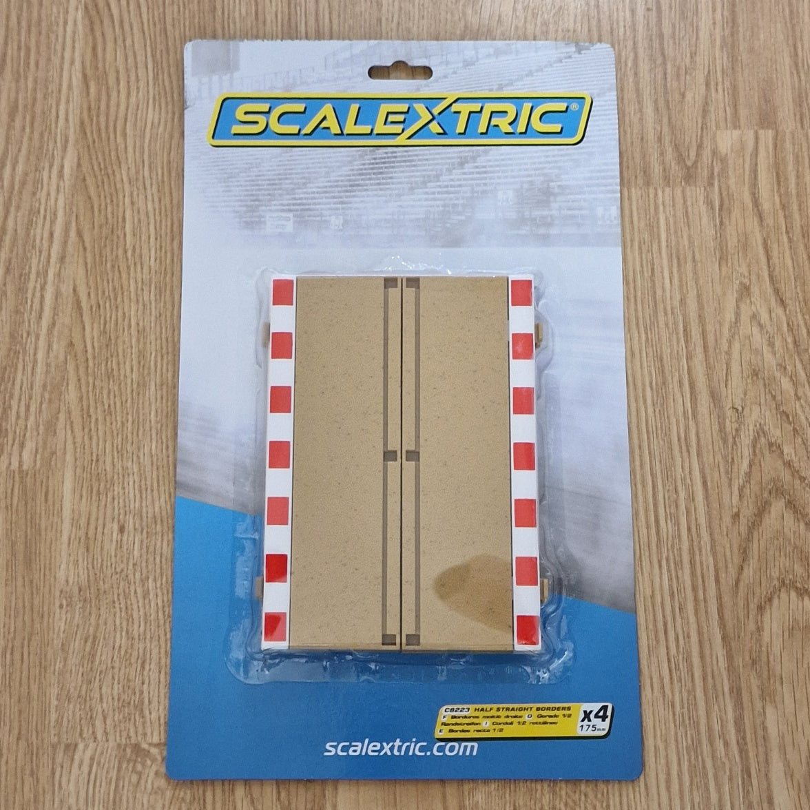 Scalextric C8223 Half Straight Borders 175mm & Barriers 'BA' x 4 NEW #B