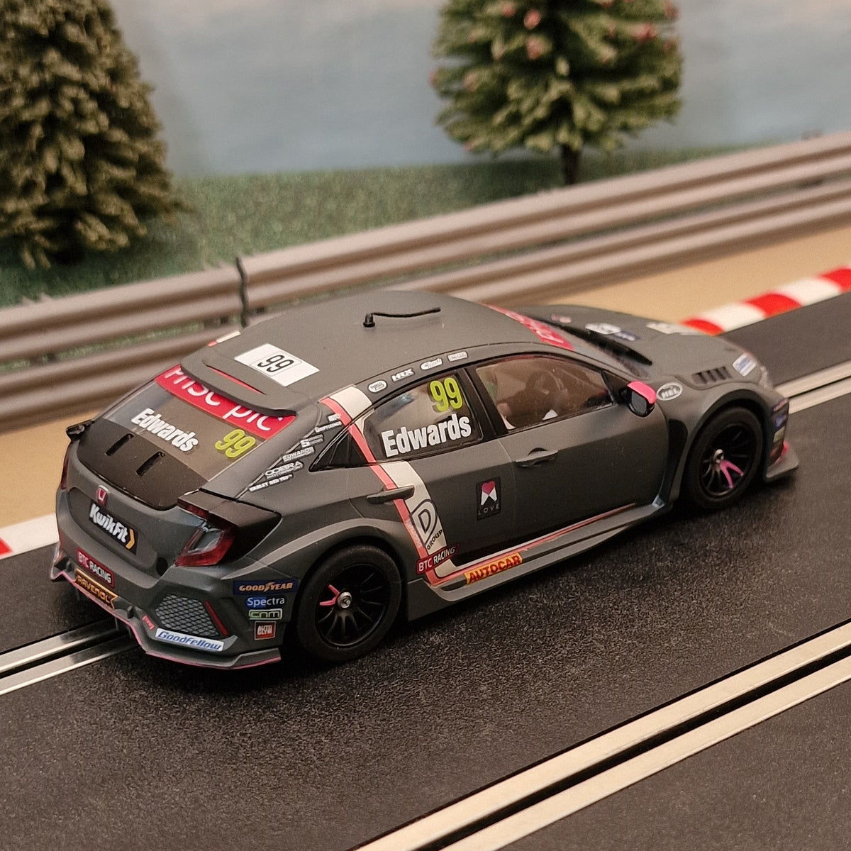 Scalextric C4317 Honda Civic Type R BTCC 2021 Edwards #99 *LIGHTS* #S