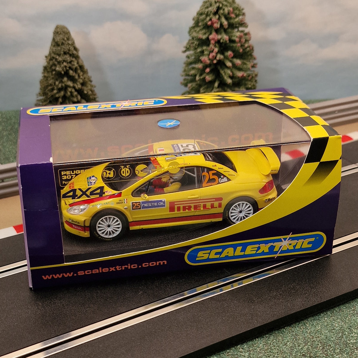 Scalextric C2788 Peugeot 307 WRC Pirelli - Bozian #25 4WD *LIGHTS*