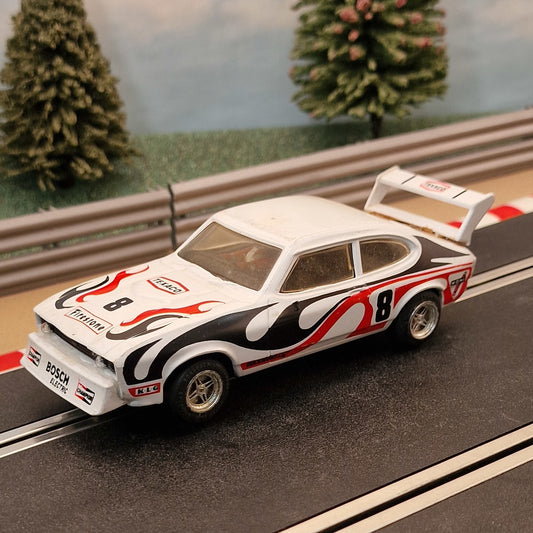 Scalextric C311 Ford Capri White #8 *LIGHTS*