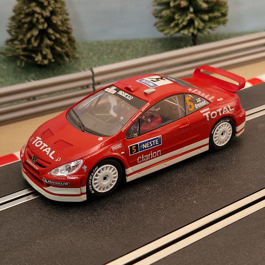 Scalextric C2560 Peugeot 307 WRC Works #5 Gronholm Red *LIGHTS* #M