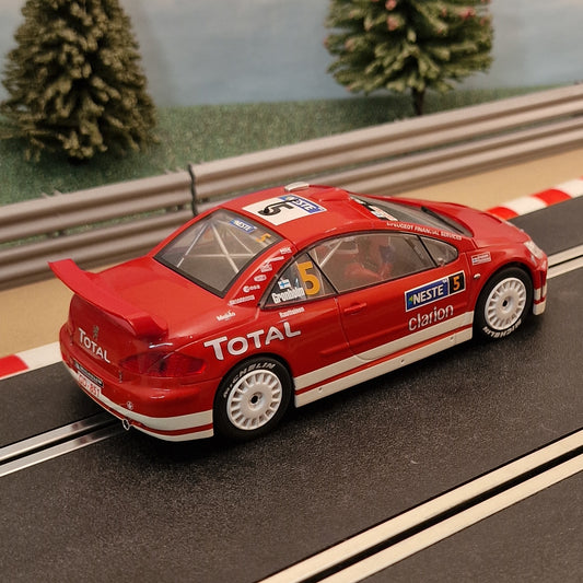 Scalextric C2560 Peugeot 307 WRC Works #5 Gronholm Red *LIGHTS* #M rear
