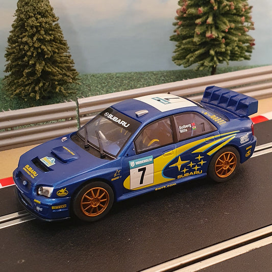 Scalextric 1:32 Car - C2587 Subaru Impreza WRC Solberg #7 *LIGHTS* #FM