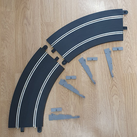 Scalextric Sport Track - C8297 'NNB' Rad3 Curvas peraltadas 45 grados x 2 y 4 soportes