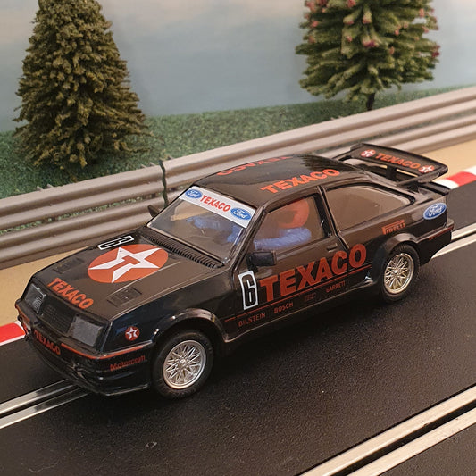 Scalextric 1:32 Car - C455 Black Ford Sierra Cosworth Texaco *LIGHTS* #6 #E