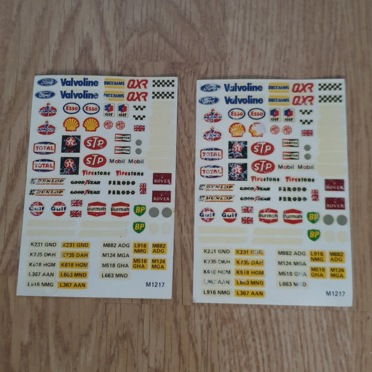 Scalextric Classic Vintage Stickers Decals Transfers M1217 x 2