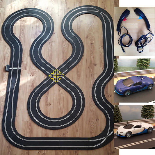 Scalextric Sport Track Set - Large Flat Layout & Bugatti Veyron Cars AS21 #A #BW