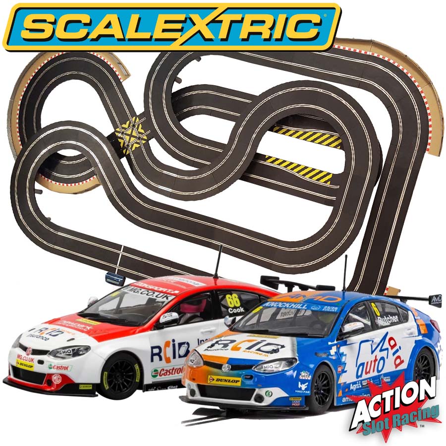 Scalextric 1:32 Layout Set & BTCC Cars #6 & #66 SPORT #AS5