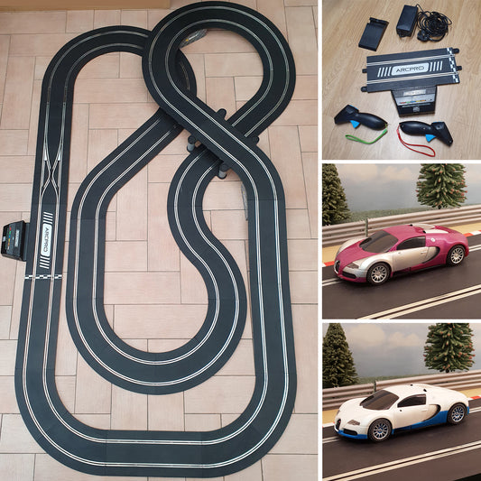 Scalextric Sport 1:32 Track Set Layout With Bugatti Veyron Cars ARC Pro AS9 #PW