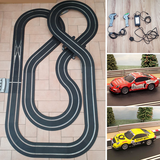 Scalextric Sport 1:32 Track Set Layout With Porsche Cars DIGITAL #AS9