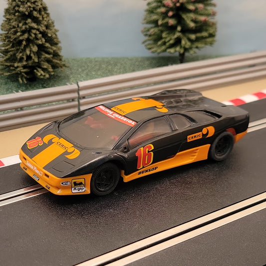 Scalextric 1:32 Car - C2003 Black / Orange Lamborghini Diablo Ceric #16 *LIGHTS*