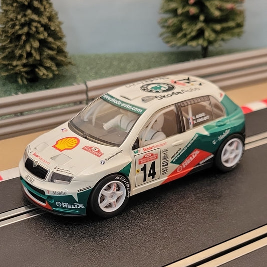 Scalextric 1:32 Car - C2487 Skoda Fabia 4WD WRC #14 Auriol *LIGHTS* #WMS