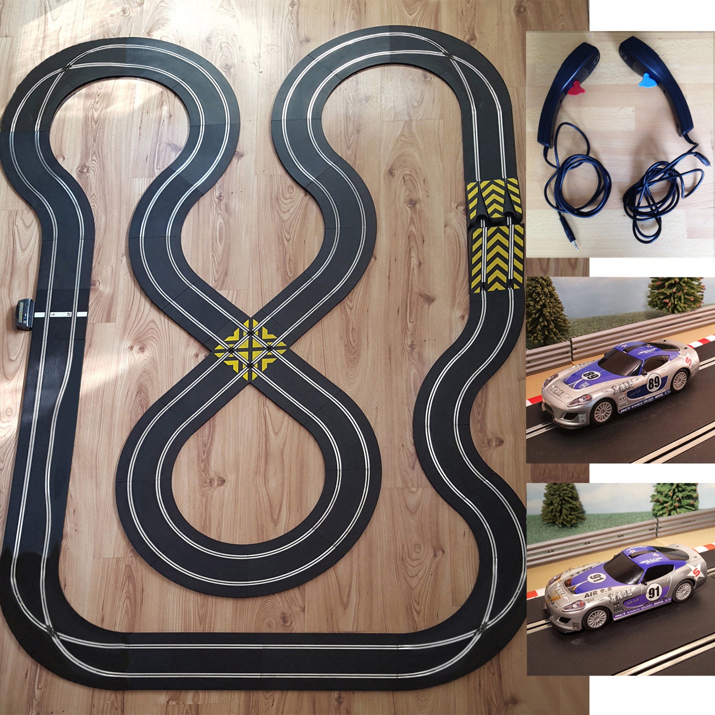 Scalextric Sport 1:32 Track Set - Large Flat Layout & GT Lightning Cars AS20 #A