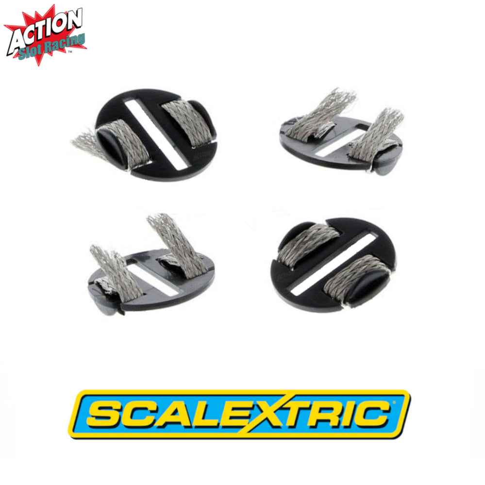 Scalextric C8329 Quick-Fit Pickup Plates With Braids x 4
